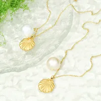 Vintage Style Classic Style Shell 304 Stainless Steel 18K Gold Plated Women's Pendant Necklace main image 3