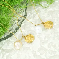 Vintage Style Classic Style Shell 304 Stainless Steel 18K Gold Plated Women's Pendant Necklace main image 6