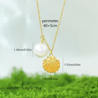 Vintage Style Classic Style Shell 304 Stainless Steel 18K Gold Plated Women's Pendant Necklace sku image 1