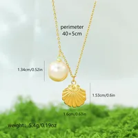 Vintage Style Classic Style Shell 304 Stainless Steel 18K Gold Plated Women's Pendant Necklace sku image 2