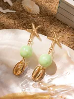 1 Pair Vacation Beach Starfish Turtle Shell Alloy Resin Drop Earrings main image 3