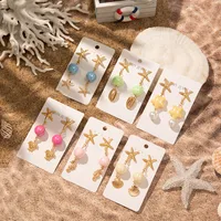 1 Pair Vacation Beach Starfish Turtle Shell Alloy Resin Drop Earrings main image 10