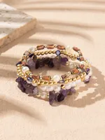 Casual Sweet Commute Round Natural Stone Crystal Glass Women's Bracelets main image 1