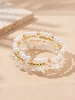 Casual Sweet Commute Round Natural Stone Crystal Glass Women's Bracelets main image 2