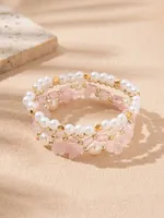 Casual Sweet Commute Round Natural Stone Crystal Glass Women's Bracelets main image 3