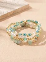 Casual Sweet Commute Round Natural Stone Crystal Glass Women's Bracelets main image 5