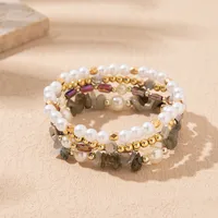 Casual Sweet Commute Round Natural Stone Crystal Glass Women's Bracelets main image 4