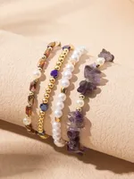 Casual Sweet Commute Round Natural Stone Crystal Glass Women's Bracelets sku image 1
