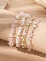 Casual Sweet Commute Round Natural Stone Crystal Glass Women's Bracelets sku image 3