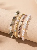Casual Sweet Commute Round Natural Stone Crystal Glass Women's Bracelets sku image 5