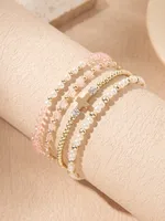 Casual Sweet Cross Artificial Crystal Imitation Pearl Glass Women's Bracelets main image 3