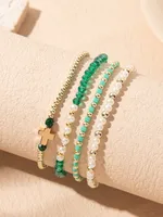 Casual Sweet Cross Artificial Crystal Imitation Pearl Glass Women's Bracelets main image 8