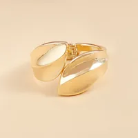Luxurious Simple Style Leaves Alloy Plating Women's Bangle main image 3