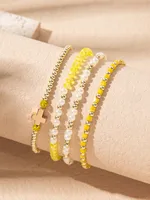 Casual Sweet Cross Artificial Crystal Imitation Pearl Glass Women's Bracelets sku image 7