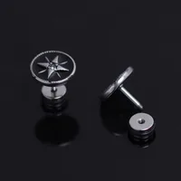 1 Piece Retro Punk Star Plating 304 Stainless Steel Ear Studs main image 3