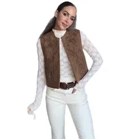 Women's Vest Sleeveless Blazers Vintage Style Embroidery main image 5