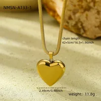 Classic Style Heart Shape 304 Stainless Steel Women's Pendant Necklace sku image 1