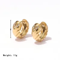 1 Pair Retro Classic Style Geometric 304 Stainless Steel 16K Gold Plated Earrings main image 2