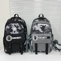 Men's Nylon Letter Camouflage Basic Square Zipper main image 1