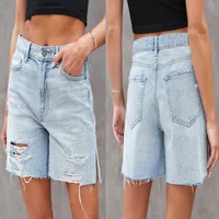 Women's Holiday Selfie Streetwear Solid Color Knee Length Jeans main image 3