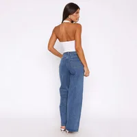 Women's Holiday Selfie Streetwear Solid Color Full Length Jeans main image 3