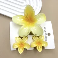 Women's Cute Flower Plastic Resin Stoving Varnish Hair Claws sku image 2