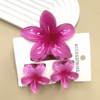 Women's Cute Flower Plastic Resin Stoving Varnish Hair Claws sku image 11