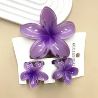 Women's Cute Flower Plastic Resin Stoving Varnish Hair Claws sku image 12