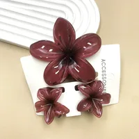 Women's Cute Flower Plastic Resin Stoving Varnish Hair Claws sku image 13