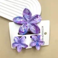 Women's Cute Flower Plastic Resin Stoving Varnish Hair Claws sku image 39