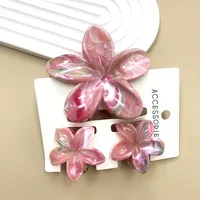 Women's Cute Flower Plastic Resin Stoving Varnish Hair Claws sku image 40