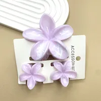 Women's Cute Flower Plastic Resin Stoving Varnish Hair Claws sku image 43
