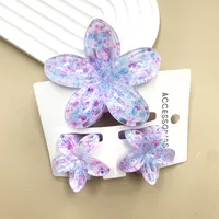 Women's Cute Flower Plastic Resin Stoving Varnish Hair Claws sku image 45