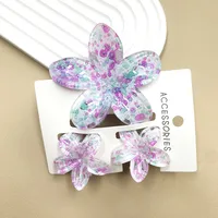 Women's Cute Flower Plastic Resin Stoving Varnish Hair Claws sku image 46
