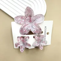 Women's Cute Flower Plastic Resin Stoving Varnish Hair Claws sku image 48
