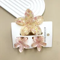 Women's Cute Flower Plastic Resin Stoving Varnish Hair Claws sku image 50