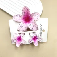 Women's Cute Flower Plastic Resin Stoving Varnish Hair Claws sku image 51