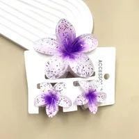 Women's Cute Flower Plastic Resin Stoving Varnish Hair Claws sku image 52