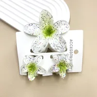 Women's Cute Flower Plastic Resin Stoving Varnish Hair Claws sku image 54