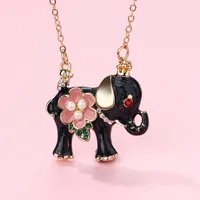 Cartoon Style Elephant Alloy Unisex Pendant Necklace sku image 2