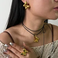 Simple Style Classic Style Butterfly Alloy Plating Women's Rings Earrings Necklace main image 6
