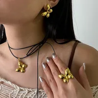 Simple Style Classic Style Butterfly Alloy Plating Women's Rings Earrings Necklace main image 1