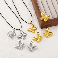 Simple Style Classic Style Butterfly Alloy Plating Women's Rings Earrings Necklace main image 8
