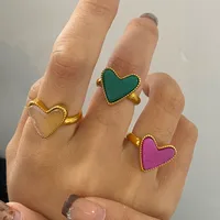 Modern Style Classic Style Heart Shape 316 Stainless Steel  Women's Adjustable Ring main image 1