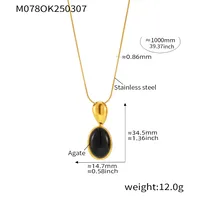 Wholesale Jewelry Vacation Commute Square 304 Stainless Steel Acrylic Agate Plating Inlay Sweater Chain sku image 1