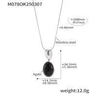 Wholesale Jewelry Vacation Commute Square 304 Stainless Steel Acrylic Agate Plating Inlay Sweater Chain sku image 3
