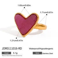 Modern Style Classic Style Heart Shape 316 Stainless Steel  Women's Adjustable Ring sku image 1