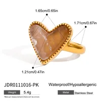 Modern Style Classic Style Heart Shape 316 Stainless Steel  Women's Adjustable Ring sku image 3