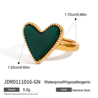 Modern Style Classic Style Heart Shape 316 Stainless Steel  Women's Adjustable Ring sku image 2