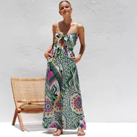 Women's Holiday Beach Selfie Vacation Printing Full Length Jumpsuits main image 1